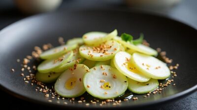 Les meilleures fa&ccedil;ons de servir un carpaccio de navets aux graines de s&eacute;same d&eacute;licat et frais