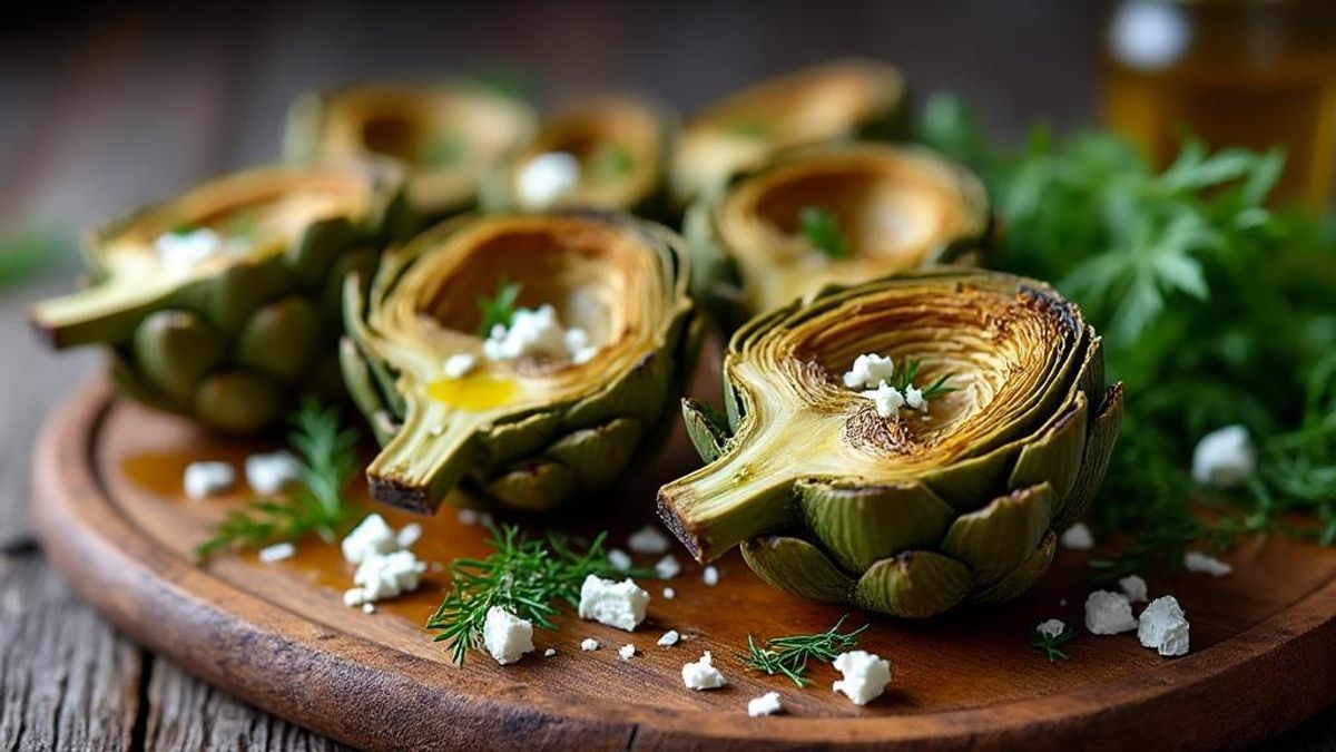 Les artichauts r&ocirc;tis &agrave; l&rsquo;aneth et &agrave; la feta, une recette d&eacute;licate qui fait voyager vos sens
