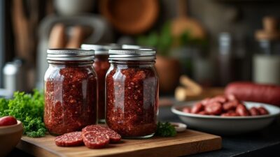 Apprenez &agrave; r&eacute;aliser un boudin noir en bocaux simple et traditionnel qui s&eacute;duit &agrave; chaque bouch&eacute;e