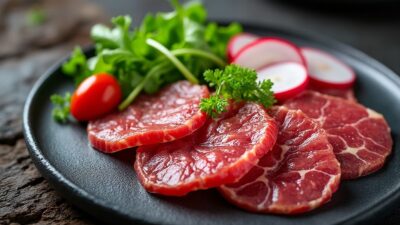 Les accompagnements frais et raffin&eacute;s qui valorisent la tendret&eacute; et la d&eacute;licatesse du carpaccio de b&oelig;uf