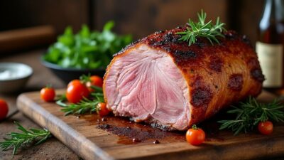 Les cl&eacute;s d&rsquo;une cuisson r&ocirc;ti de porc r&eacute;ussie avec un temps adapt&eacute; pour une viande savoureuse et fondante